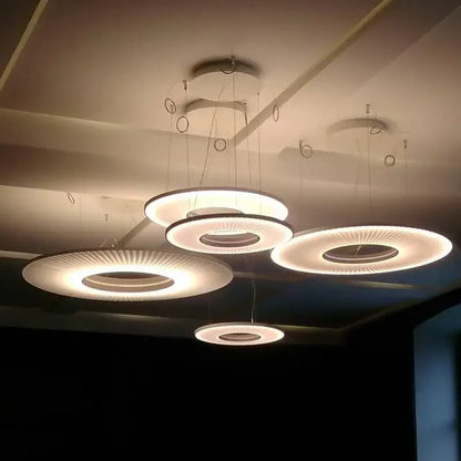 Modern minimalist iris pendant light dining room ring decor