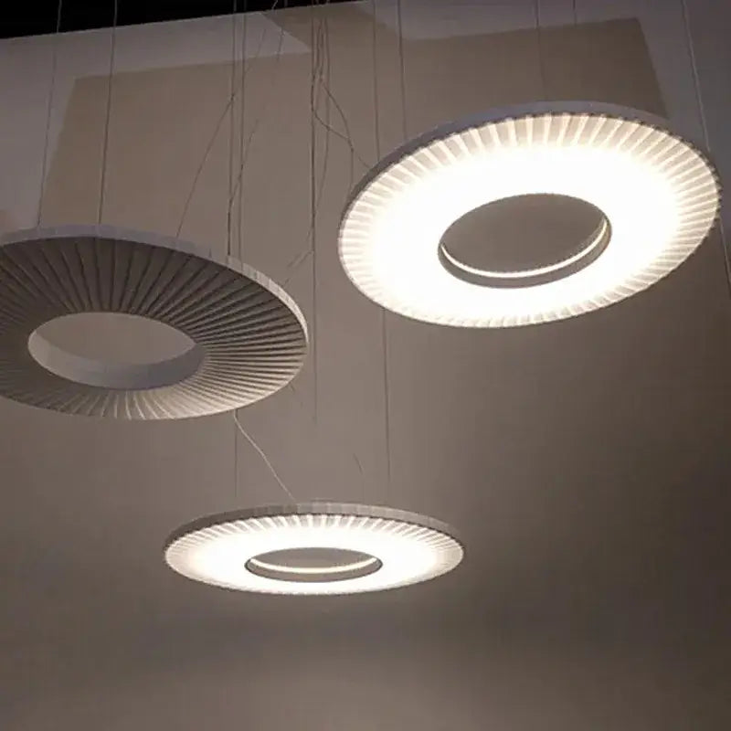 Modern minimalist iris pendant light dining room ring decor