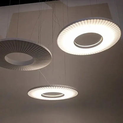 Modern minimalist iris pendant light dining room ring decor