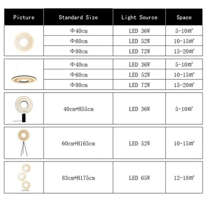Modern minimalist iris pendant light dining room ring decor