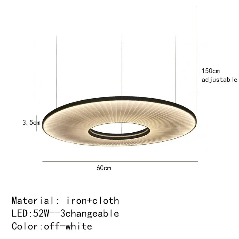 Modern minimalist iris pendant light dining room ring decor