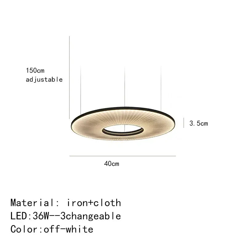 Modern minimalist iris pendant light dining room ring decor