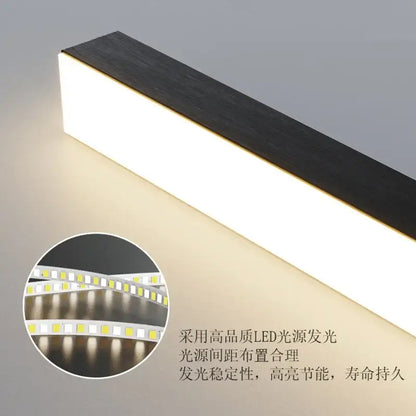 Modern minimalist led black ceiling chandelier dining room light