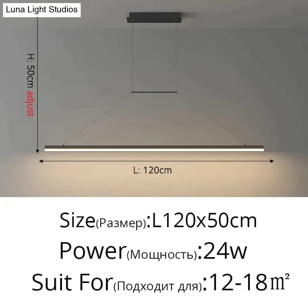 Modern minimalist led black pendant light for dining room
