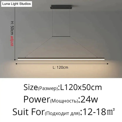 Modern minimalist led black pendant light for dining room