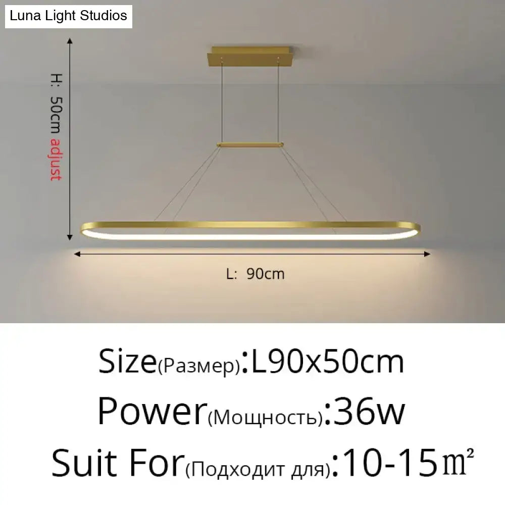 Modern minimalist led black pendant light for dining room