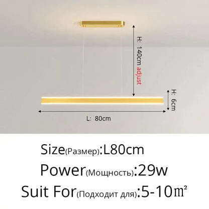Modern minimalist led black pendant light for dining room