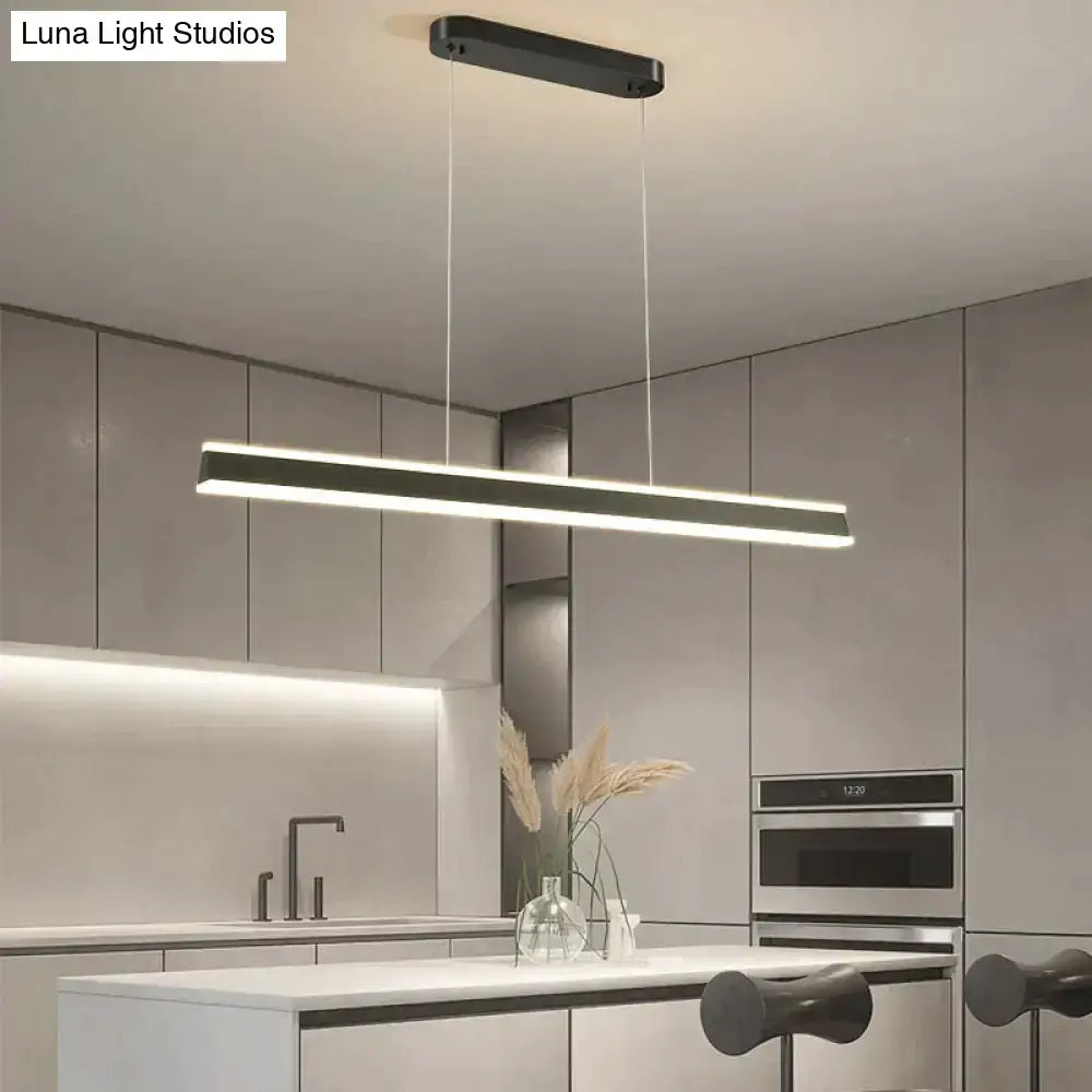 Modern minimalist led black pendant light for dining room