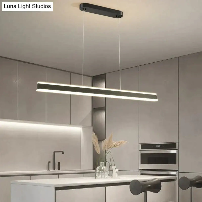 Modern minimalist led black pendant light for dining room