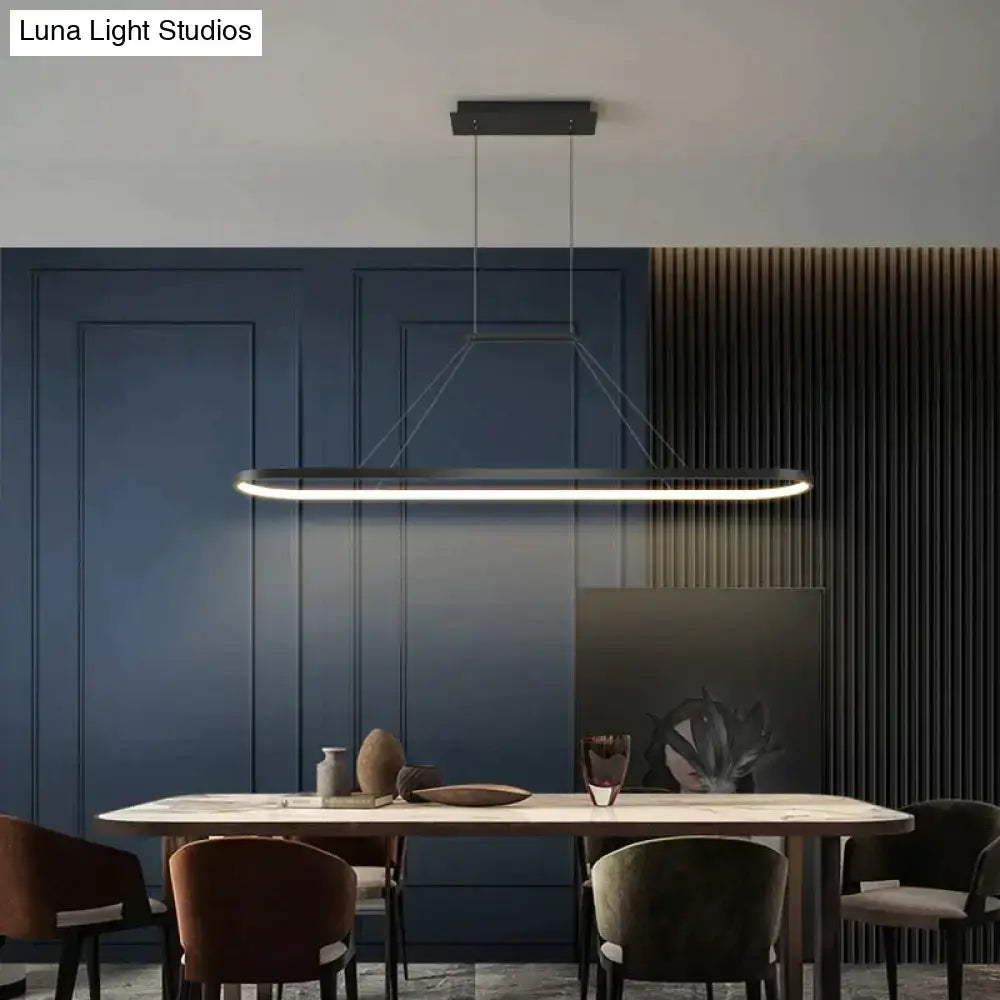 Modern minimalist led black pendant light for dining room