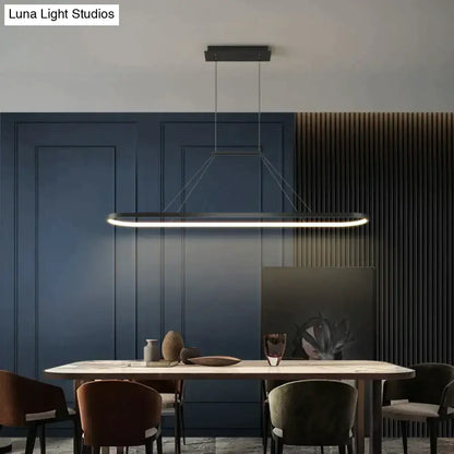Modern minimalist led black pendant light for dining room