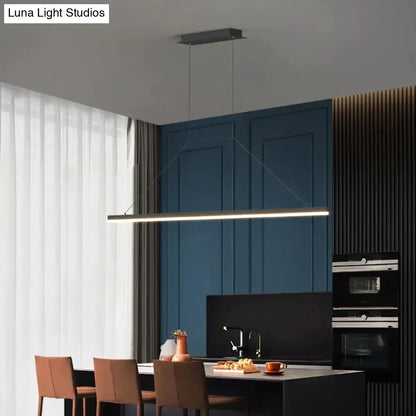 Modern minimalist led black pendant light for dining room