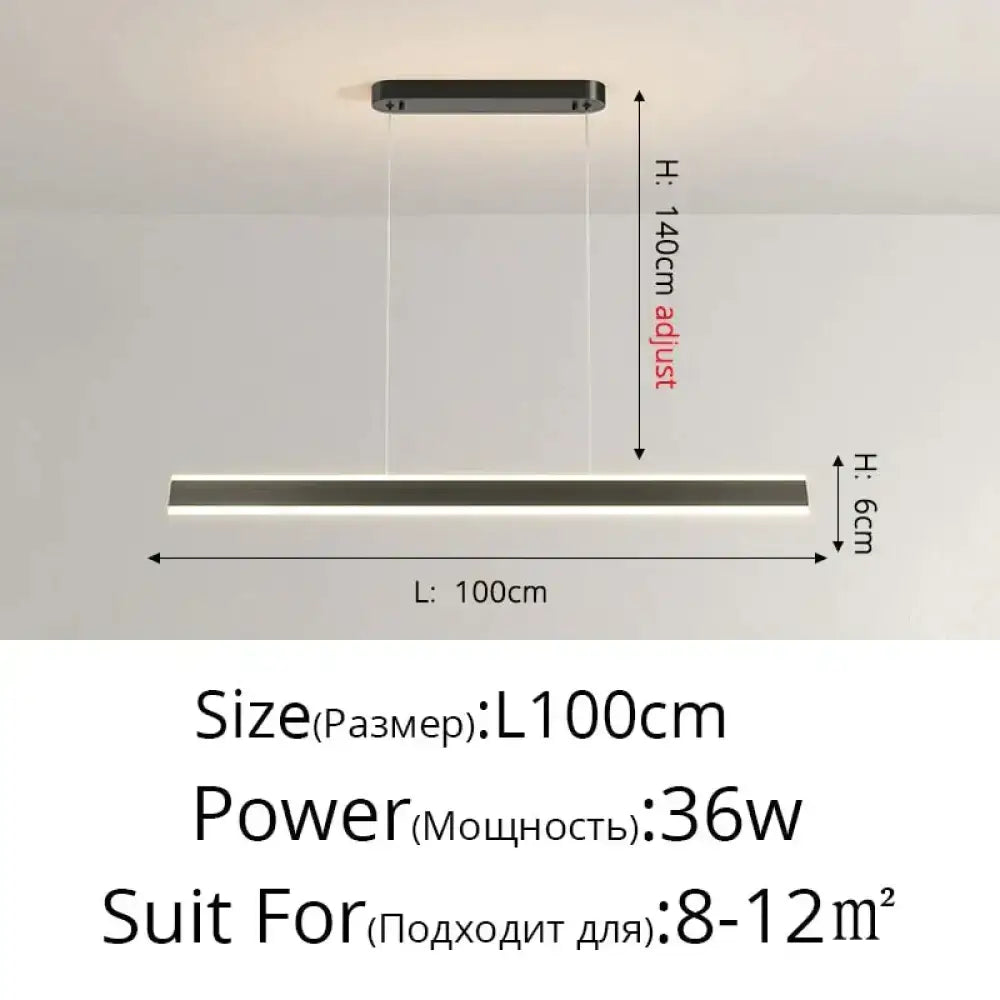 Modern minimalist led black pendant light for dining room