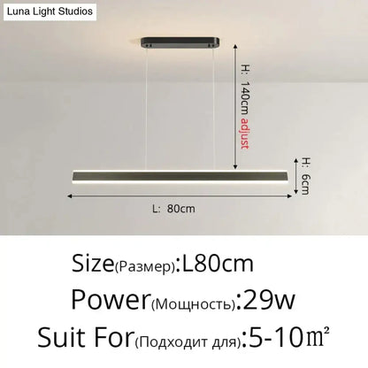 Modern minimalist led black pendant light for dining room
