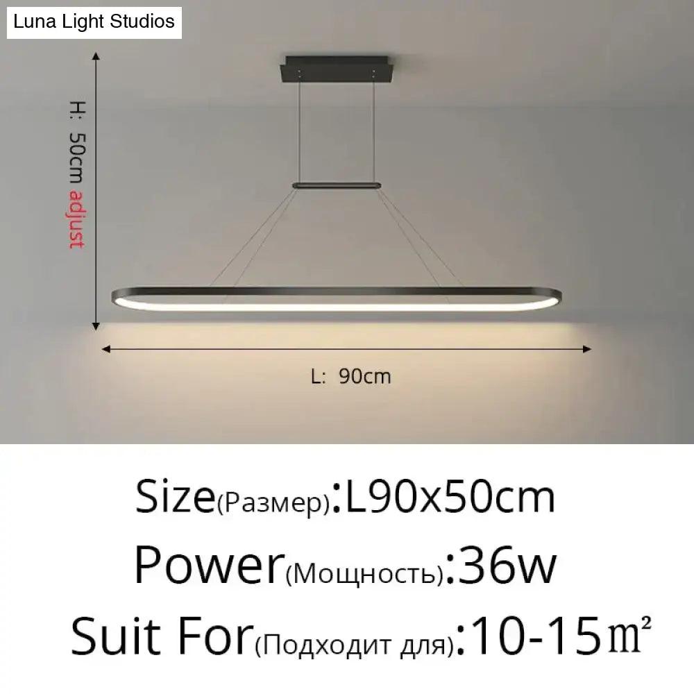 Modern minimalist led black pendant light for dining room