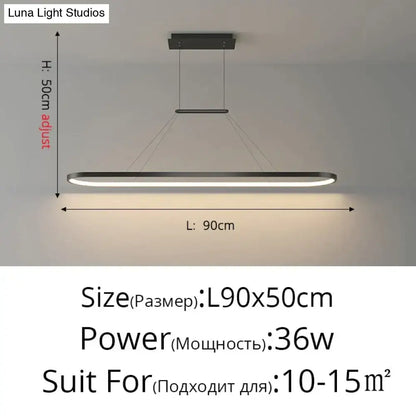 Modern minimalist led black pendant light for dining room