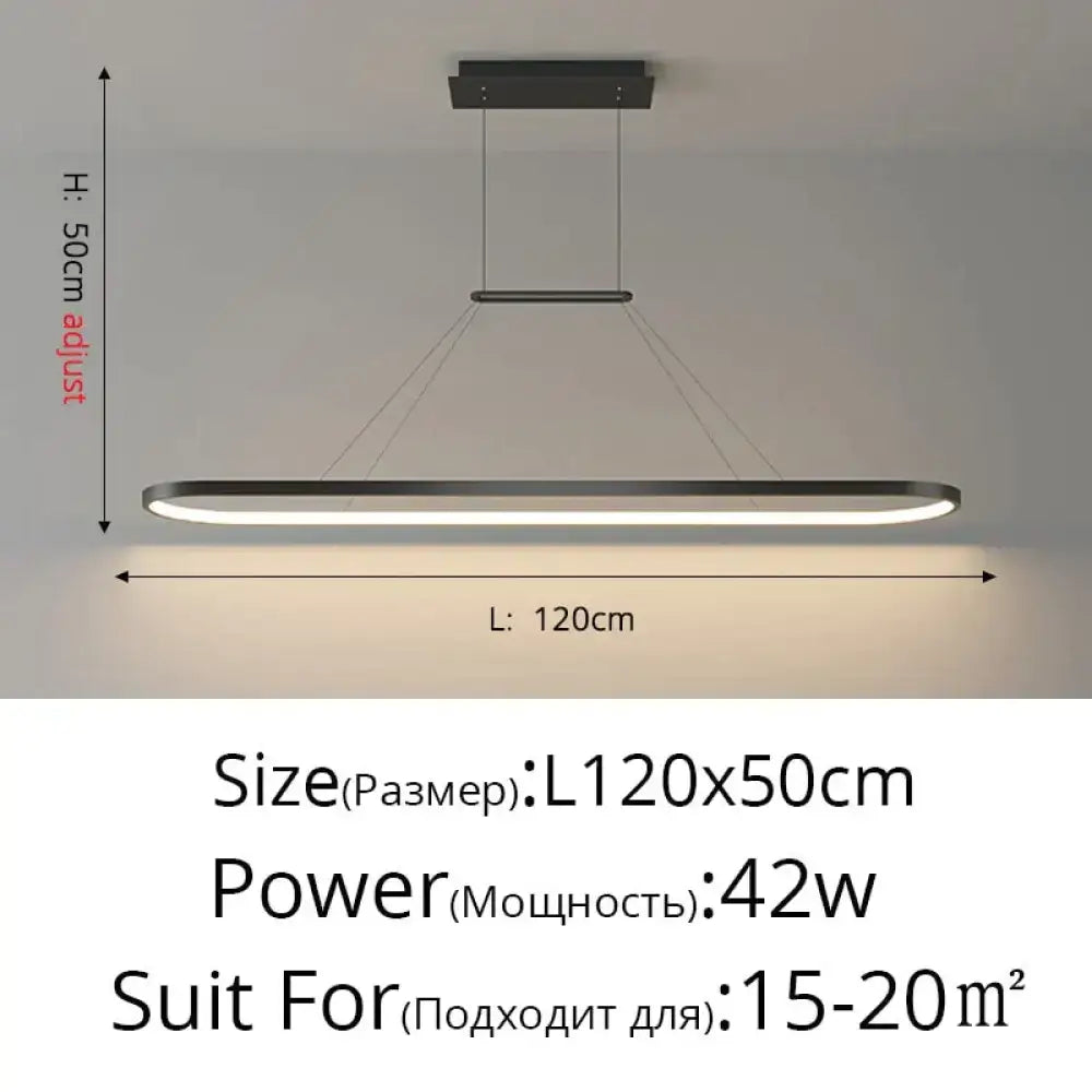 Modern minimalist led black pendant light for dining room