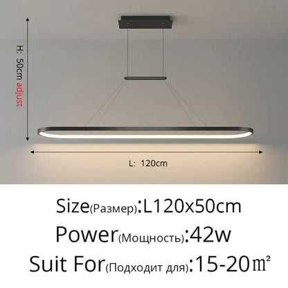 Modern minimalist led black pendant light for dining room