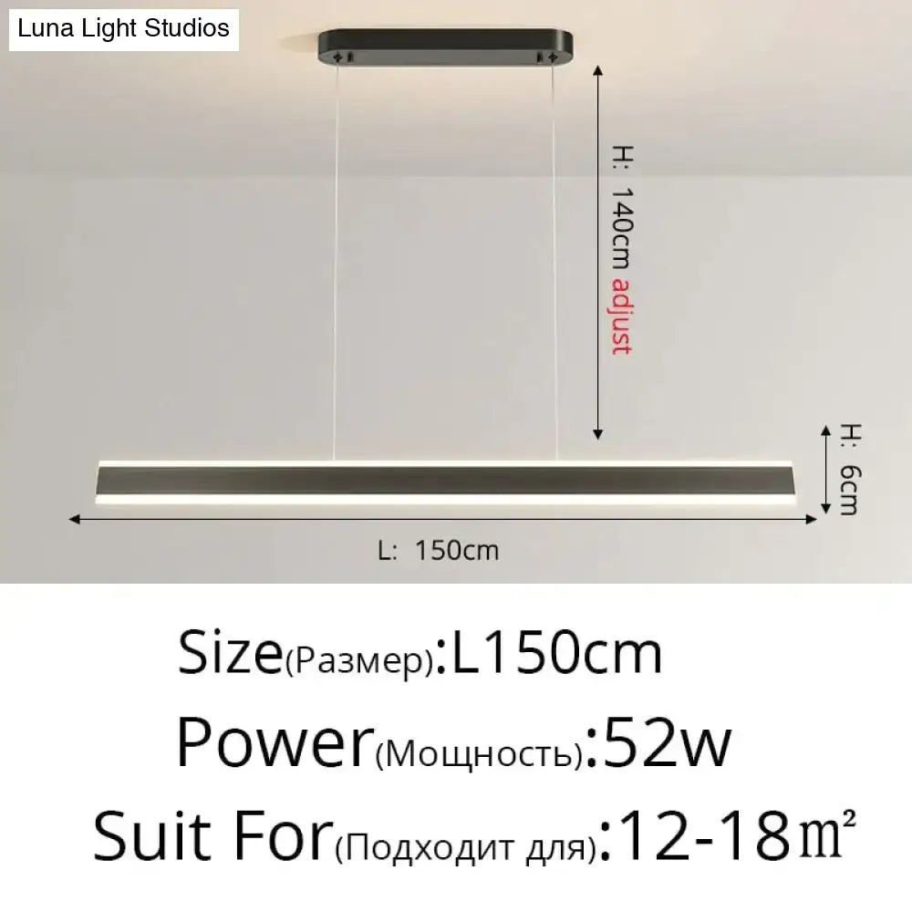 Modern minimalist led black pendant light for dining room