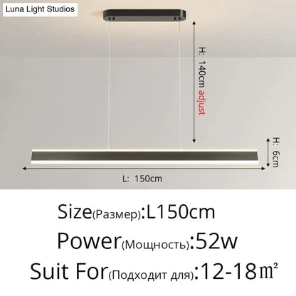 Modern minimalist led black pendant light for dining room