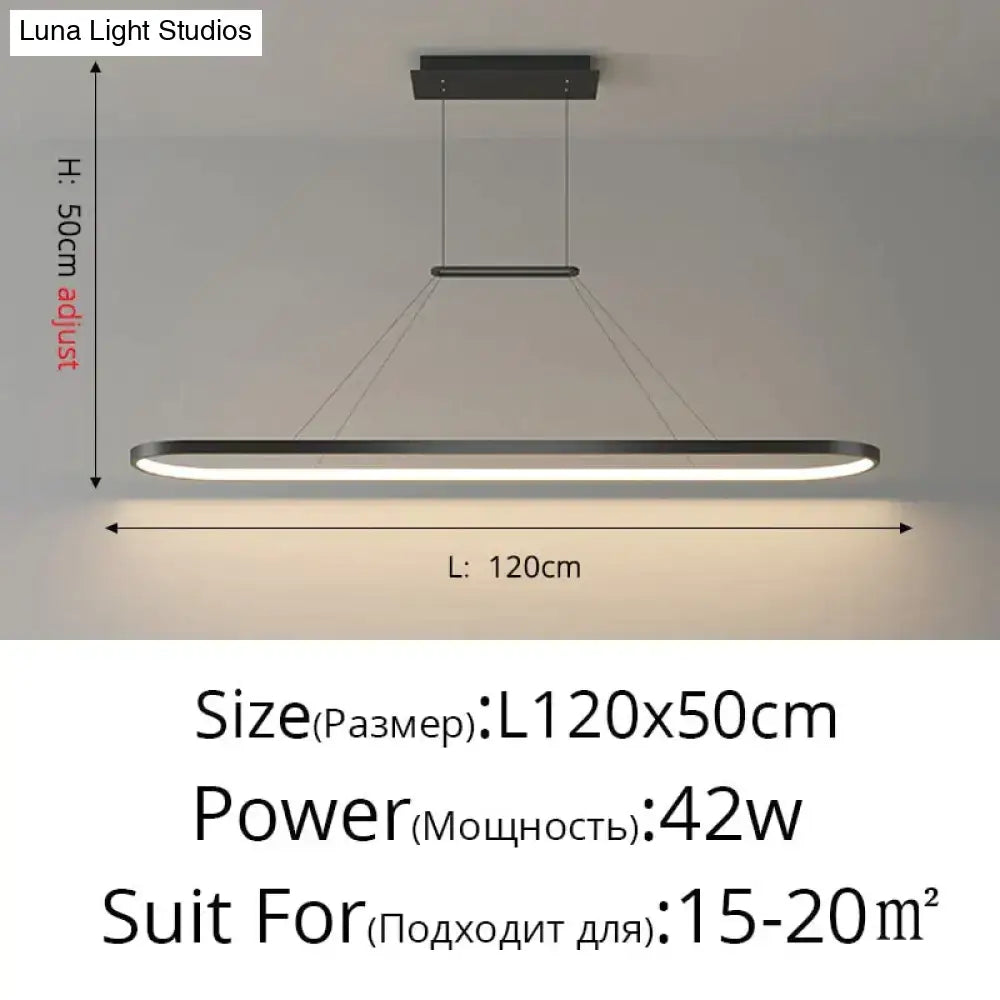 Modern minimalist led black pendant light for dining room