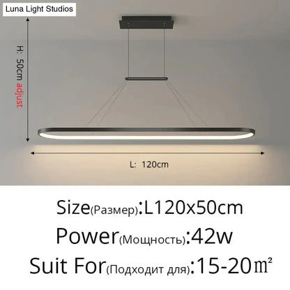 Modern minimalist led black pendant light for dining room