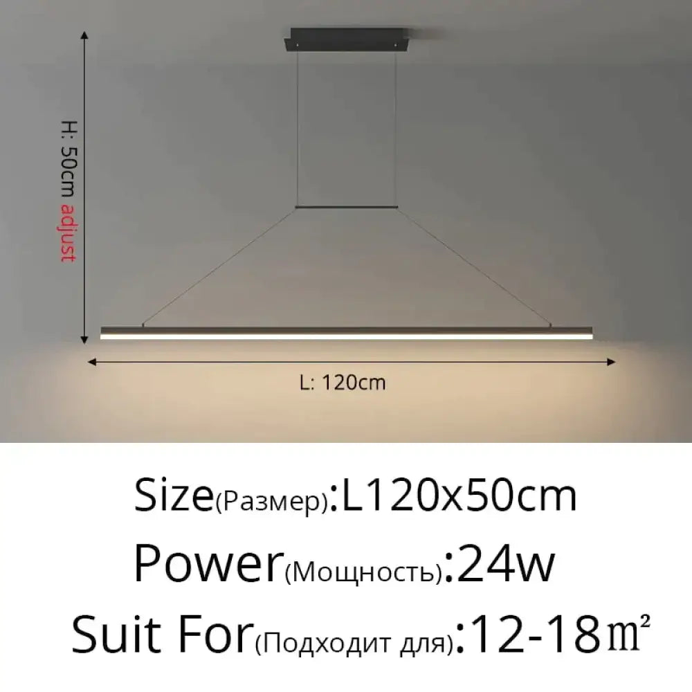 Modern minimalist led black pendant light for dining room