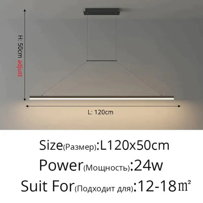 Modern minimalist led black pendant light for dining room