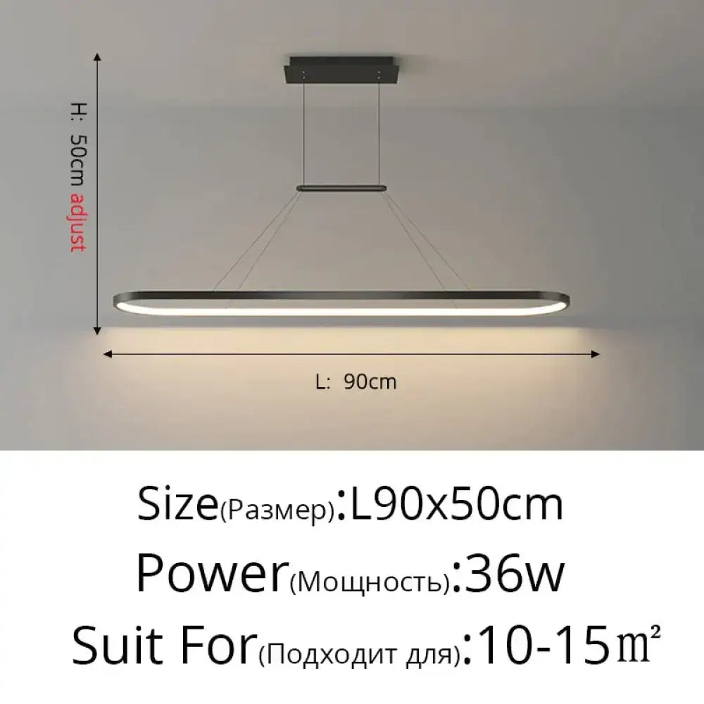 Modern minimalist led black pendant light for dining room