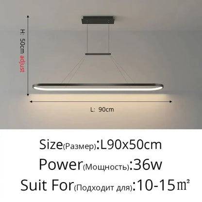 Modern minimalist led black pendant light for dining room