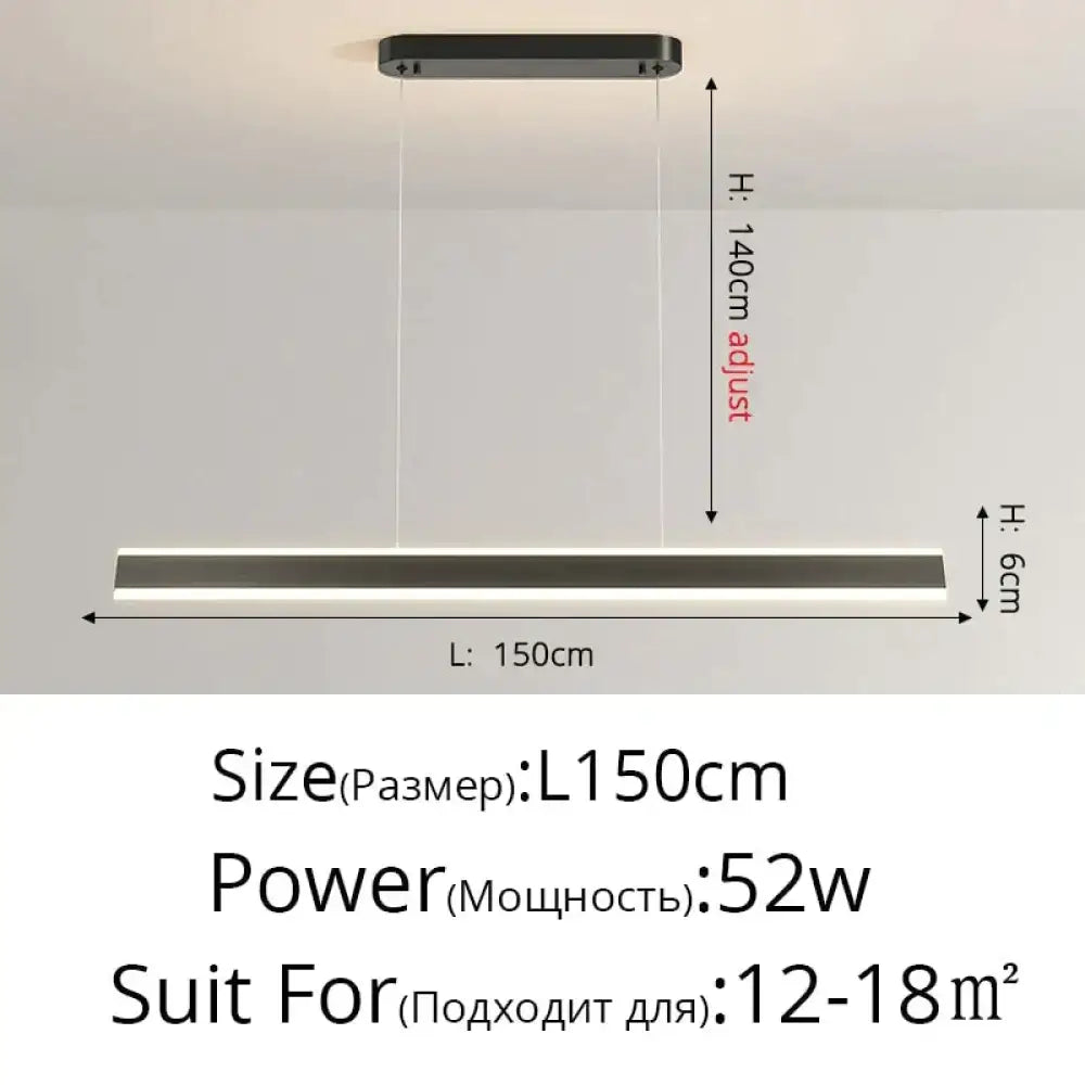 Modern minimalist led black pendant light for dining room
