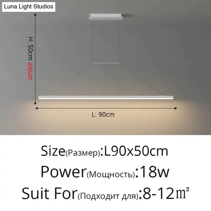 Modern minimalist led black pendant light for dining room