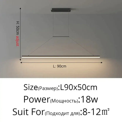 Modern minimalist led black pendant light for dining room