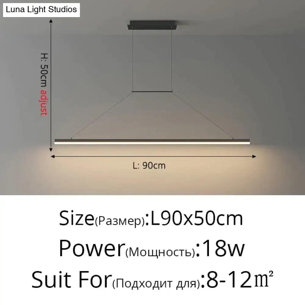 Modern minimalist led black pendant light for dining room