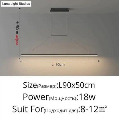 Modern minimalist led black pendant light for dining room
