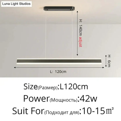 Modern minimalist led black pendant light for dining room