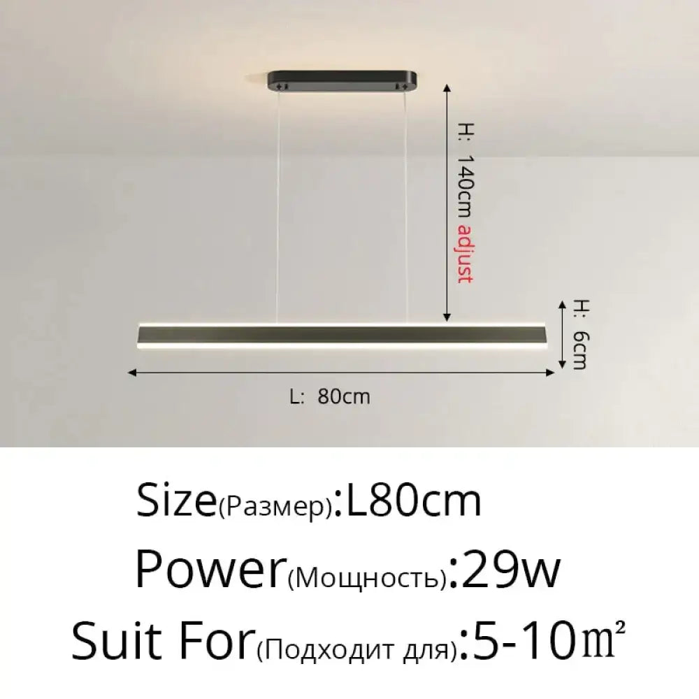 Modern minimalist led black pendant light for dining room