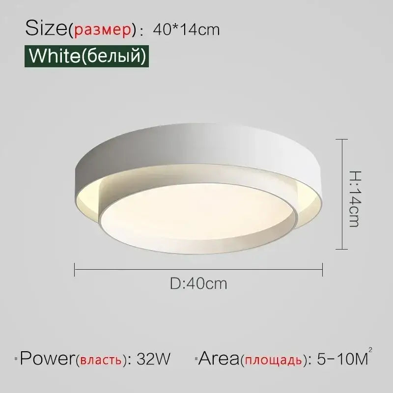 Modern minimalist led ceiling light white & black bedroom lighting