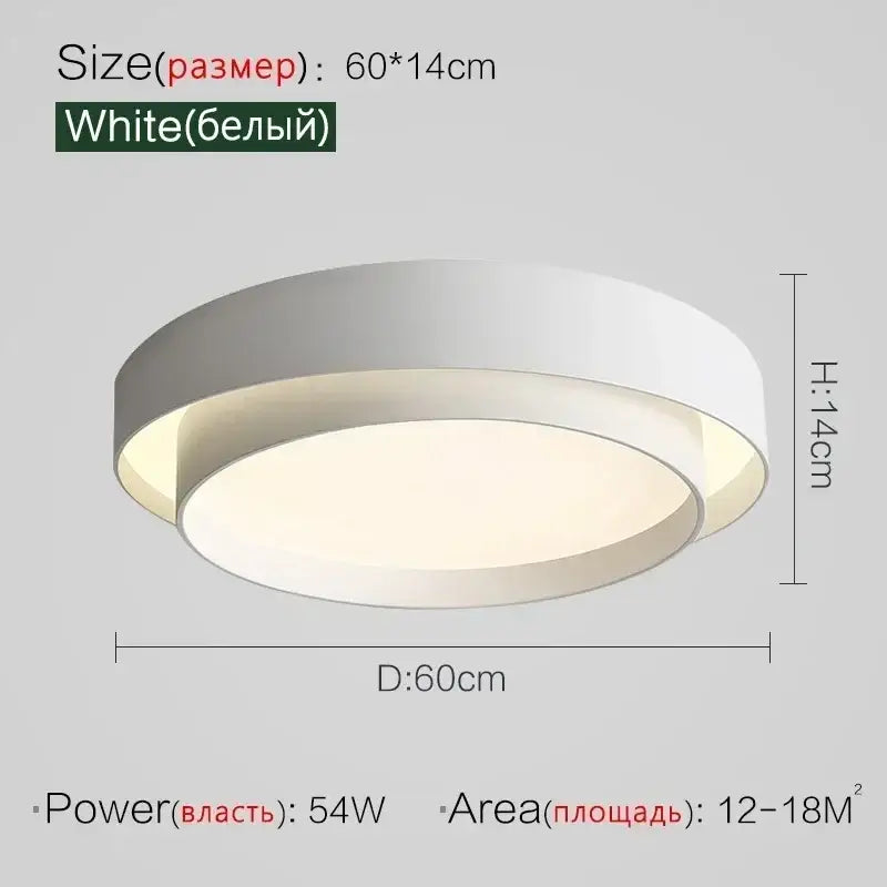 Modern minimalist led ceiling light white & black bedroom lighting