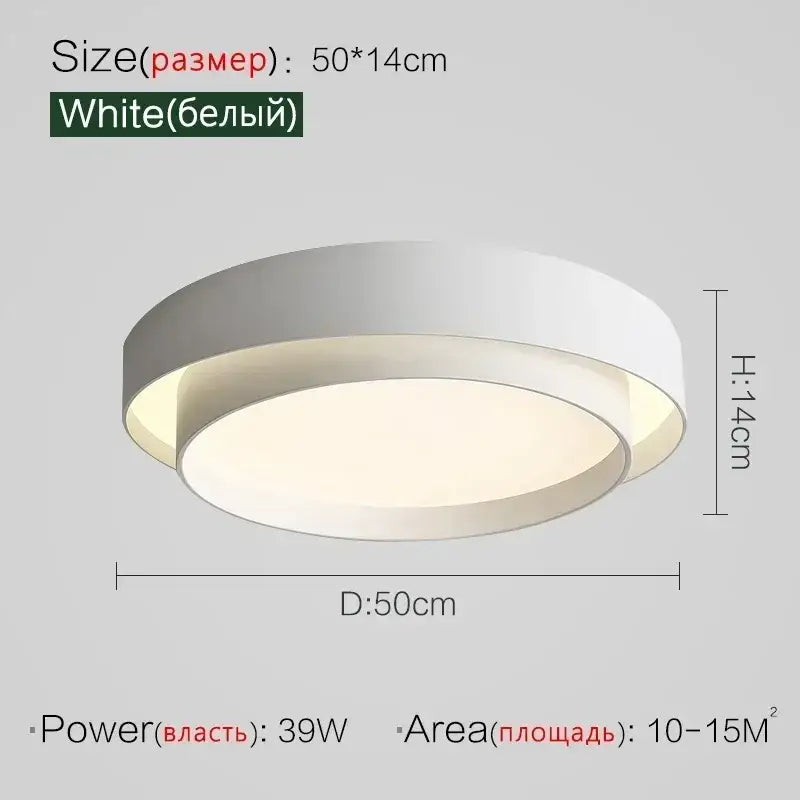 Modern minimalist led ceiling light white & black bedroom lighting