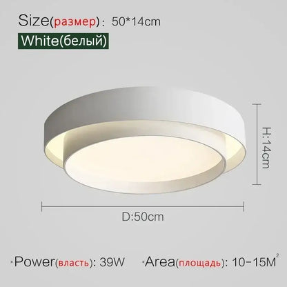 Modern minimalist led ceiling light white & black bedroom lighting