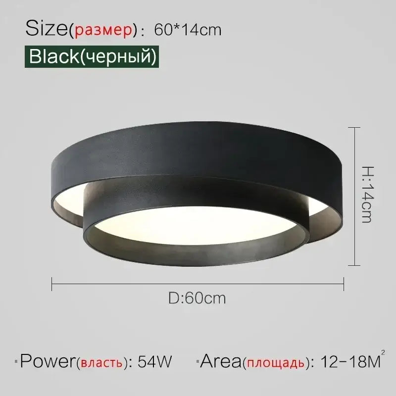 Modern minimalist led ceiling light white & black bedroom lighting