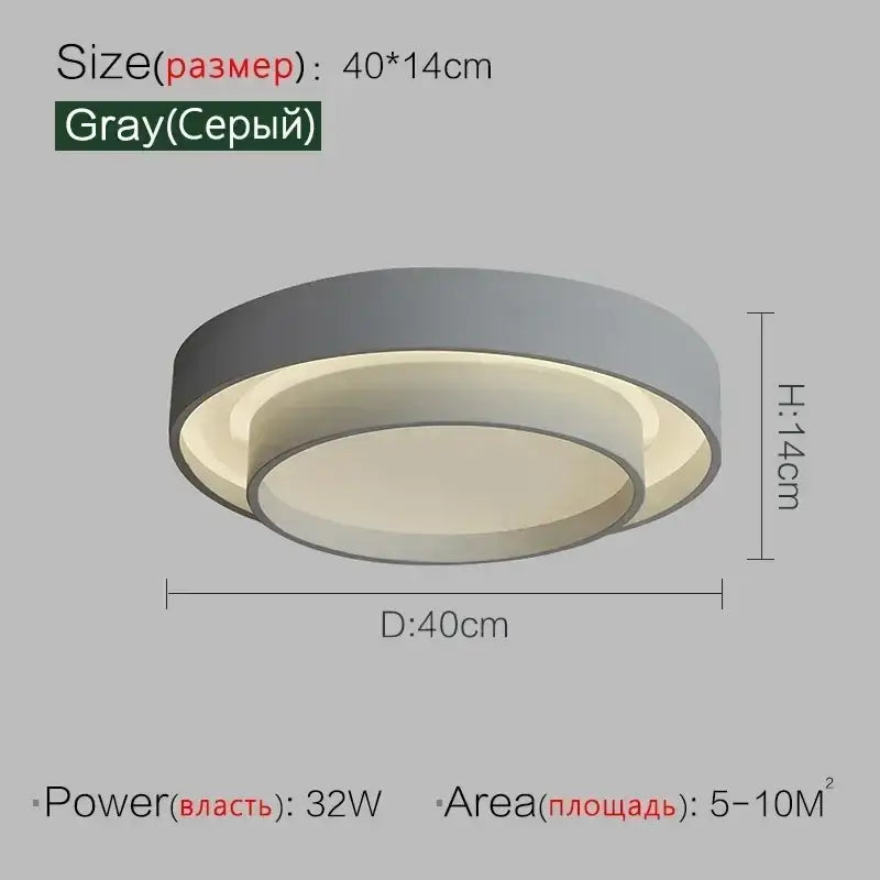 Modern minimalist led ceiling light white & black bedroom lighting