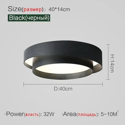 Modern minimalist led ceiling light white & black bedroom lighting