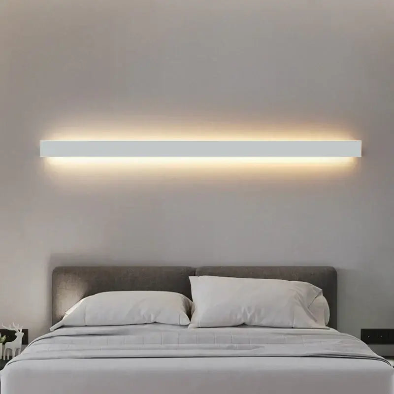 Modern minimalist led white wall lamp for bedroom ambient lighting