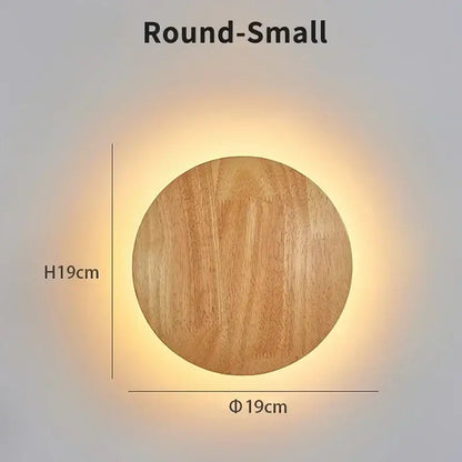 Modern minimalist led wooden wall lights for living room decor