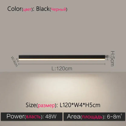 Modern minimalist linear led ceiling lamp for living room