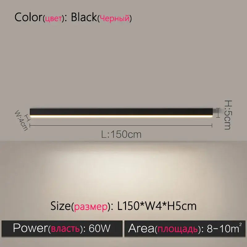 Modern minimalist linear led ceiling lamp for living room