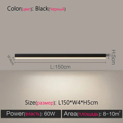 Modern minimalist linear led ceiling lamp for living room