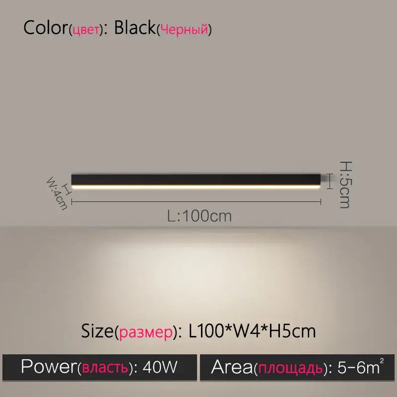 Modern minimalist linear led ceiling lamp for living room